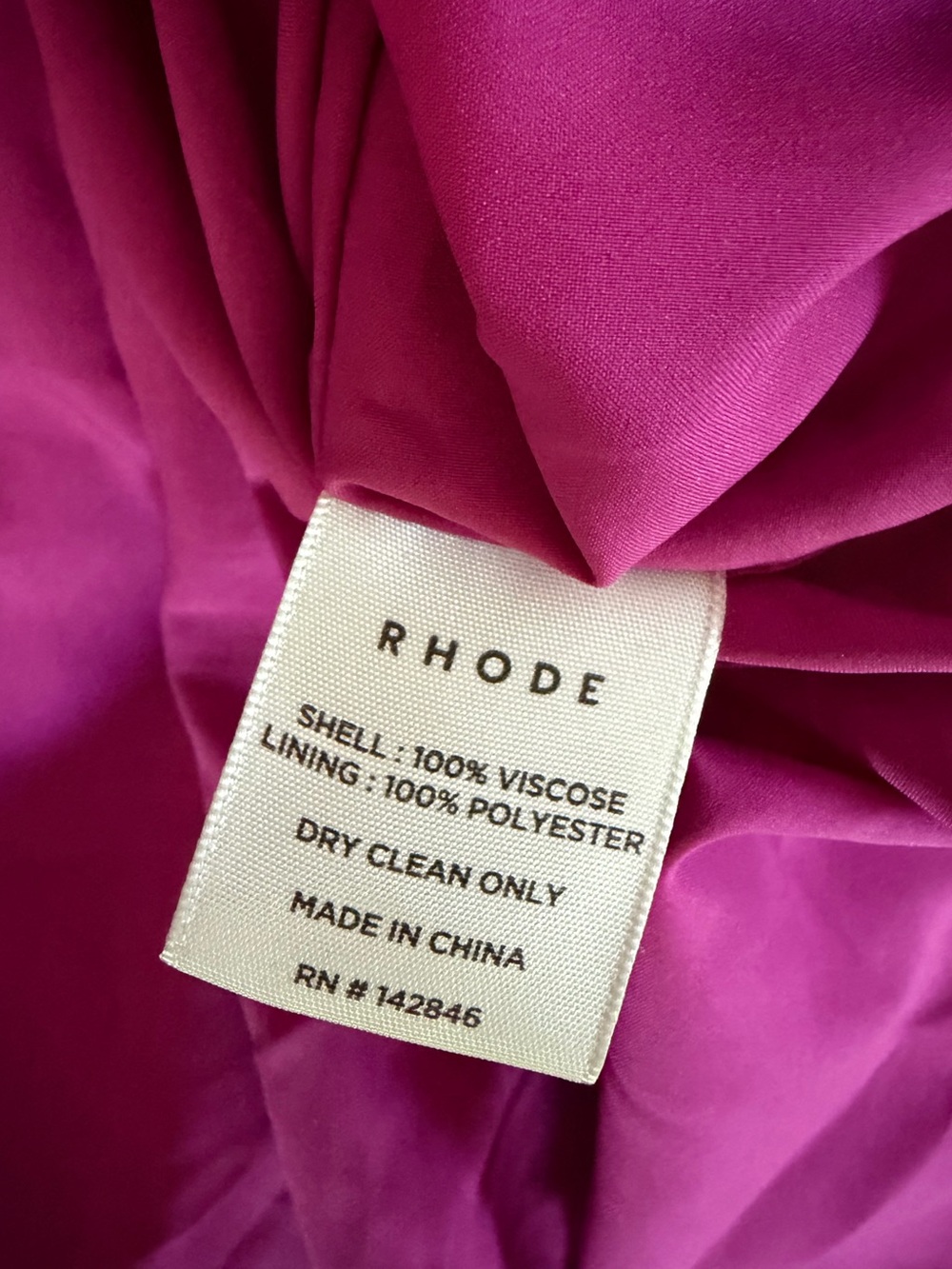 RHODE Burgundy Floral Puff Sleeve Ruffle Hem Midi Dress Size 6 - Picture 5 of 5
